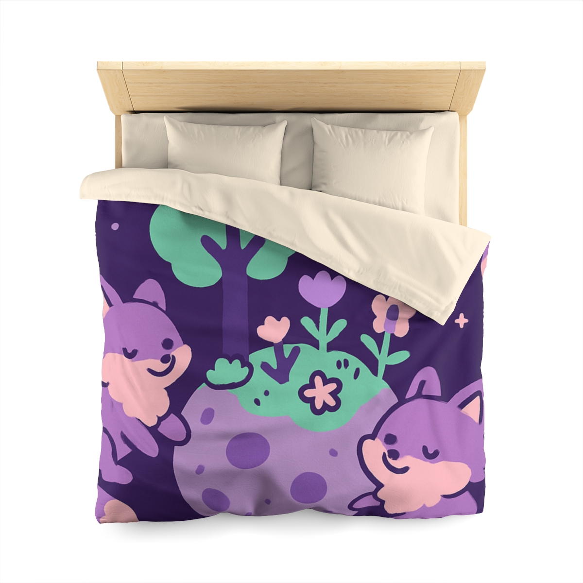 Galaxy Garden Of Floating Foxes designer printed duvets