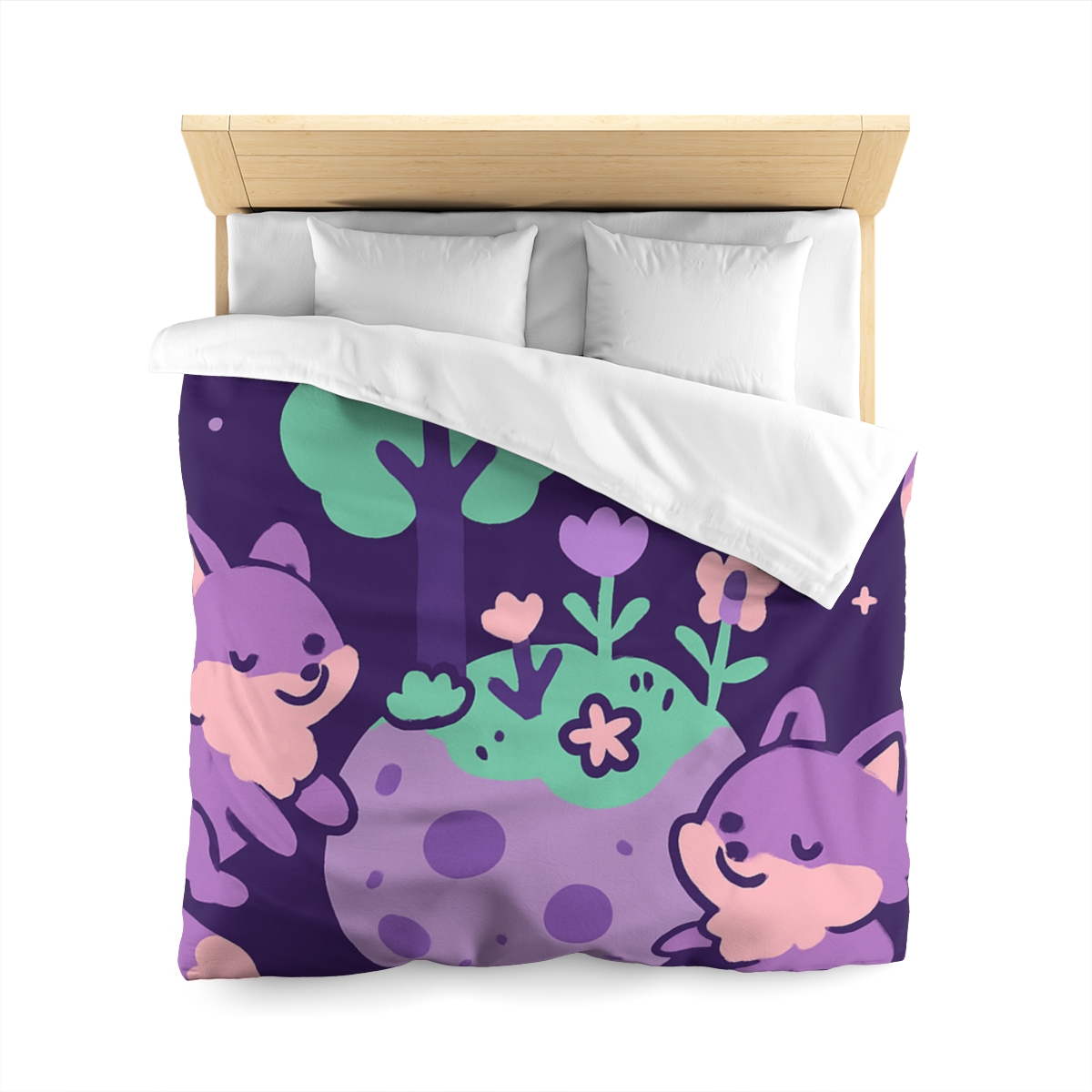 Galaxy Garden Of Floating Foxes designer printed duvets