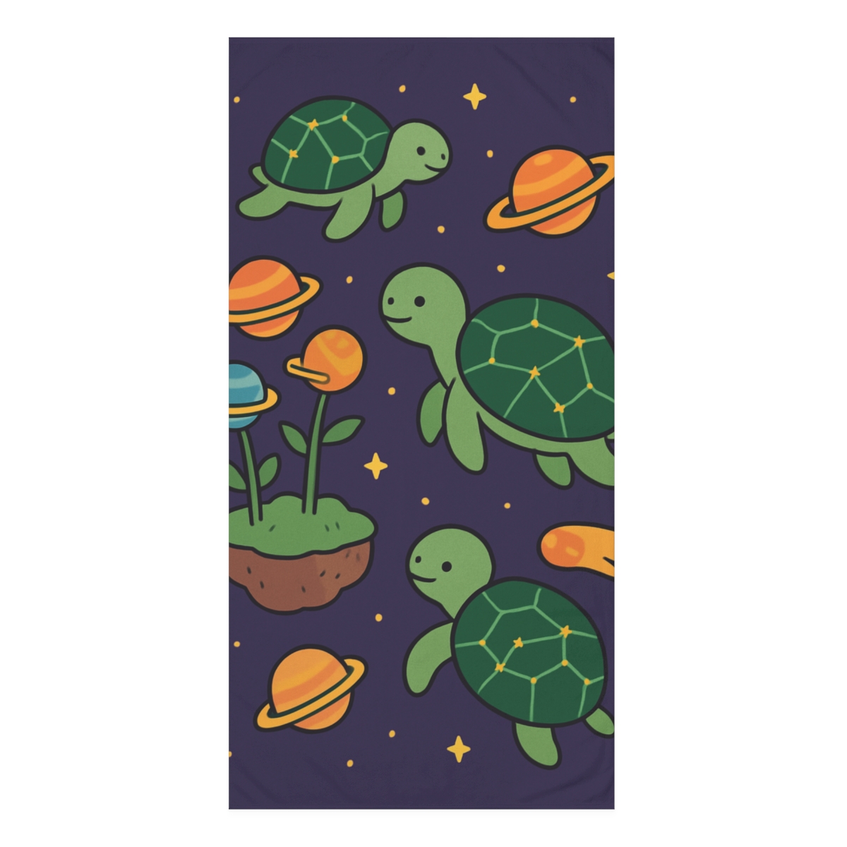 Galaxy Garden Of Floating Turtles stylish beach towels