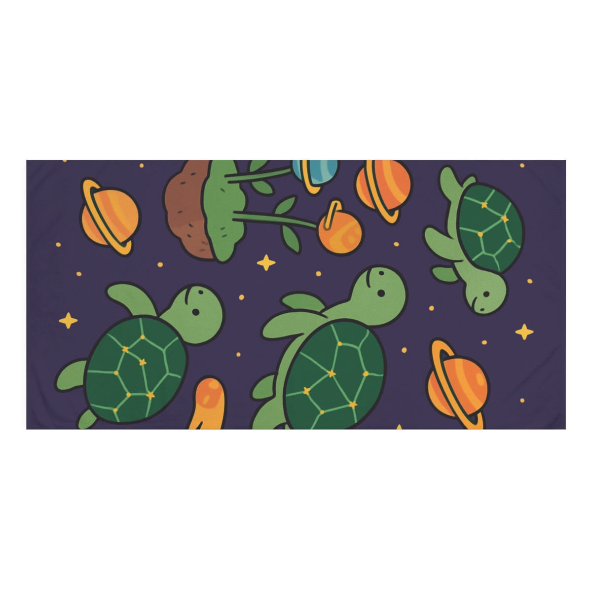 Galaxy Garden Of Floating Turtles stylish beach towels