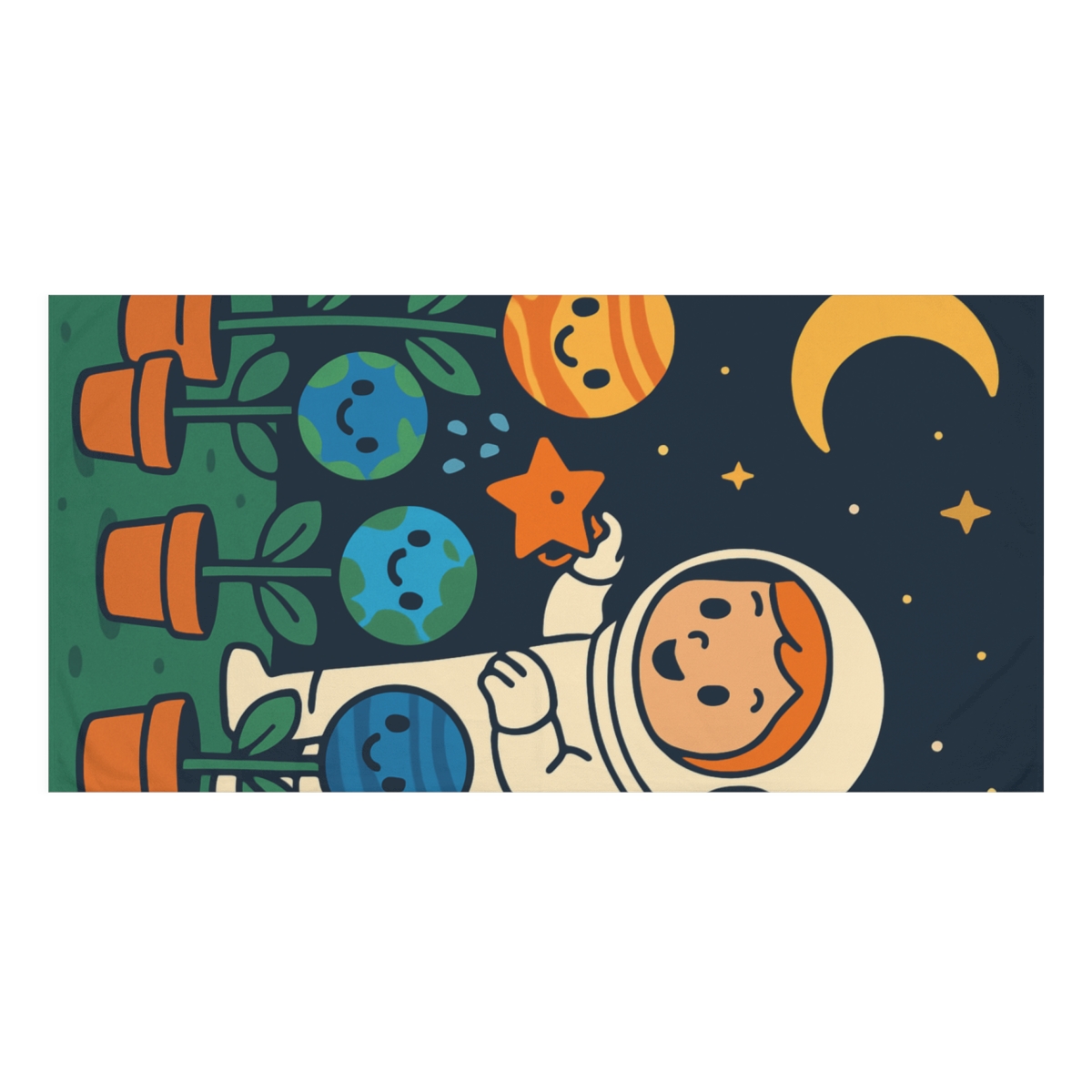 Galaxy Garden Of Friendly Planets trendy hand towels