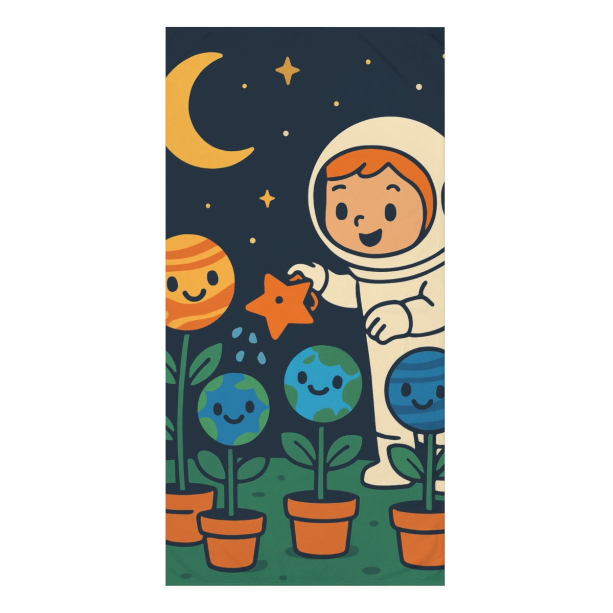 Galaxy Garden Of Friendly Planets trendy hand towels
