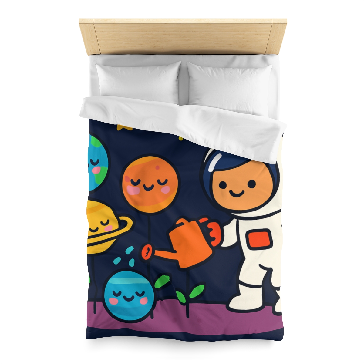 Galaxy Garden Of Friendly Planets unique patterned duvets