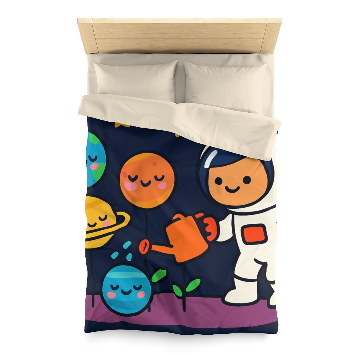 Galaxy Garden Of Friendly Planets unique patterned duvets
