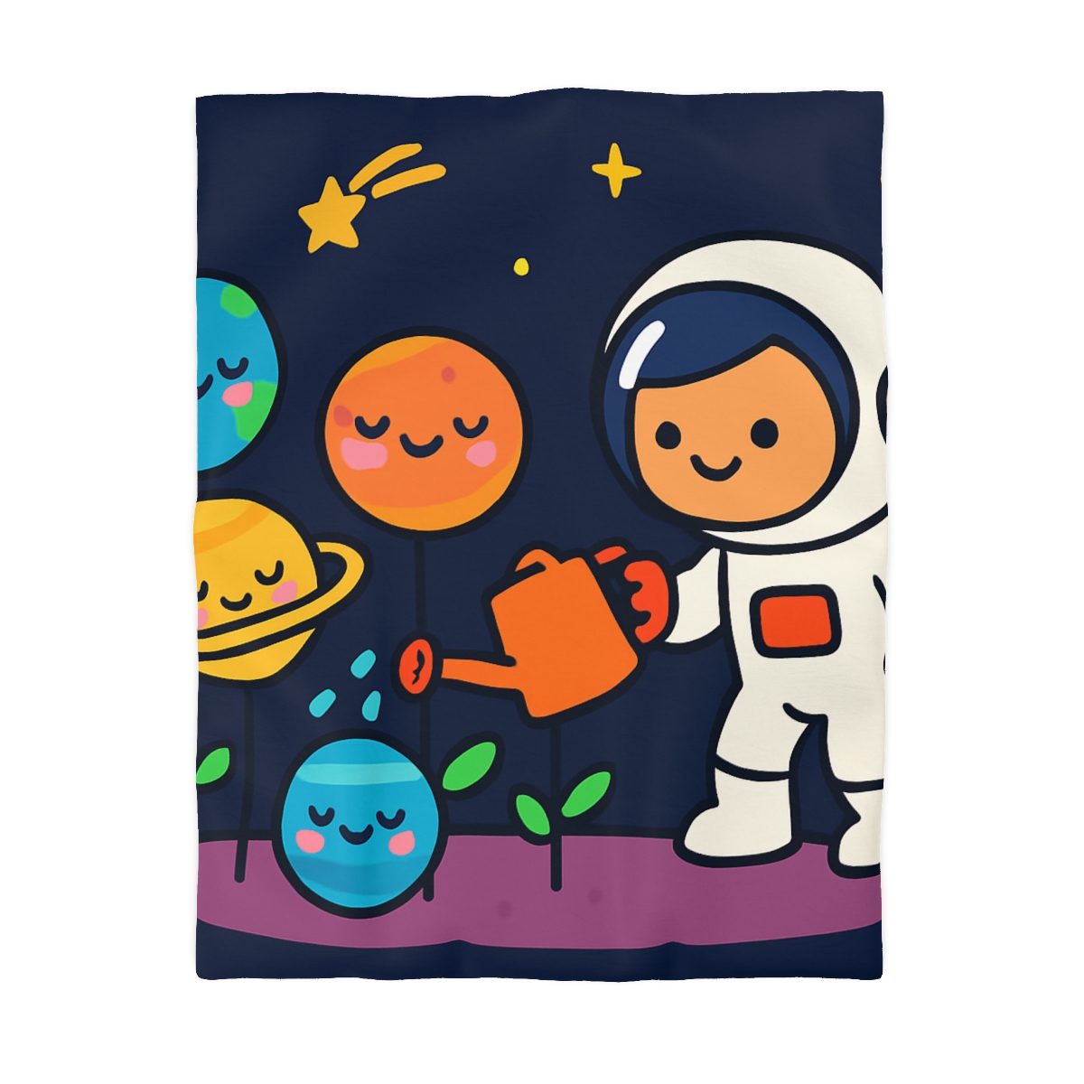 Galaxy Garden Of Friendly Planets unique patterned duvets