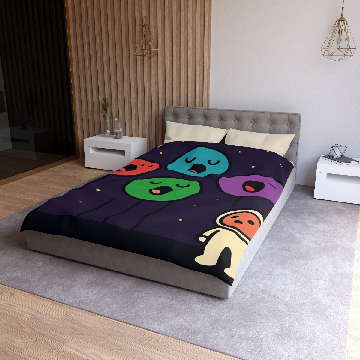 Galaxy Garden Of Singing Planets designer printed duvets