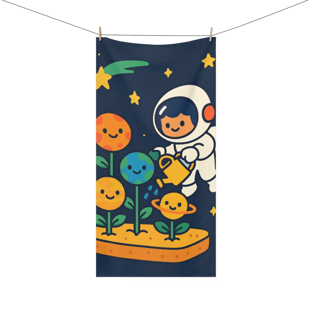 Galaxy Garden Of Smiling Planets unique gift towels