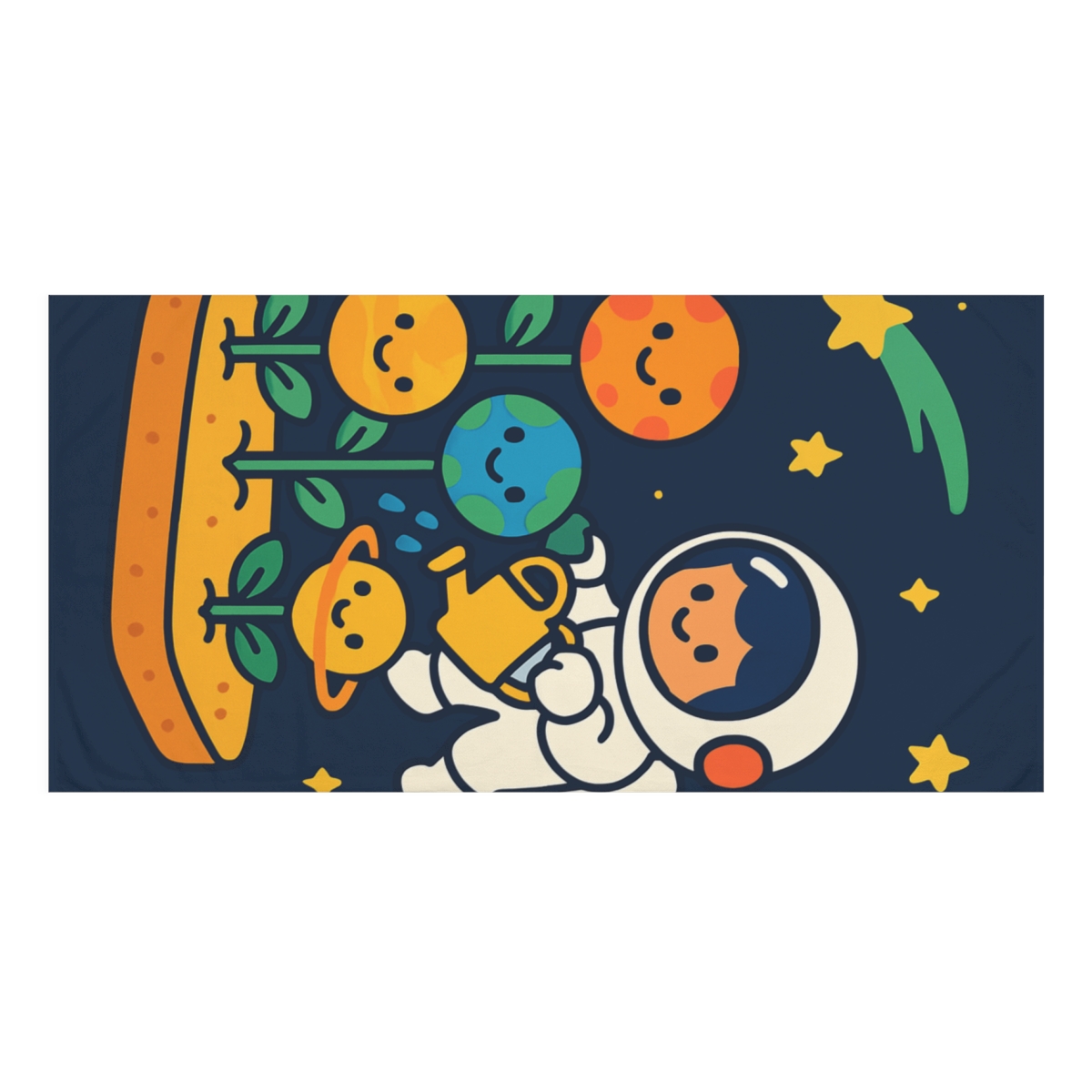 Galaxy Garden Of Smiling Planets unique gift towels