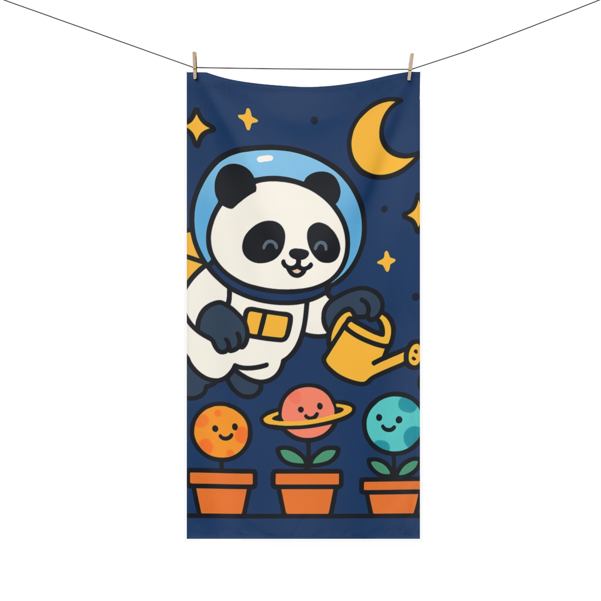 Galaxy Garden Of The Panda Planets decorative home towels