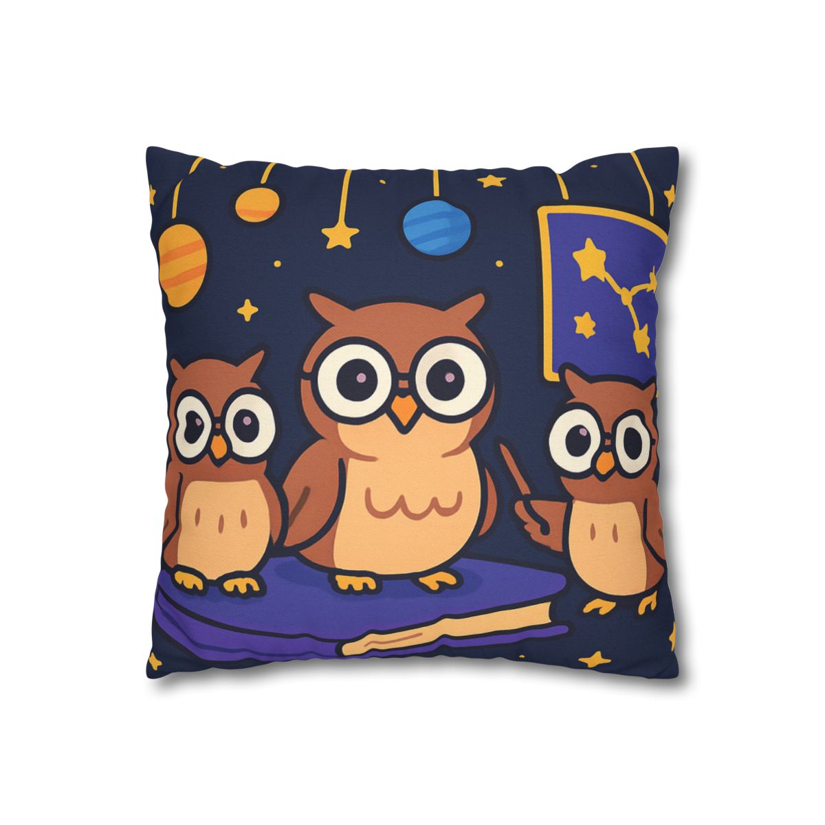 Galaxy Library Of The Wise Owls trendy patterned pillow cases
