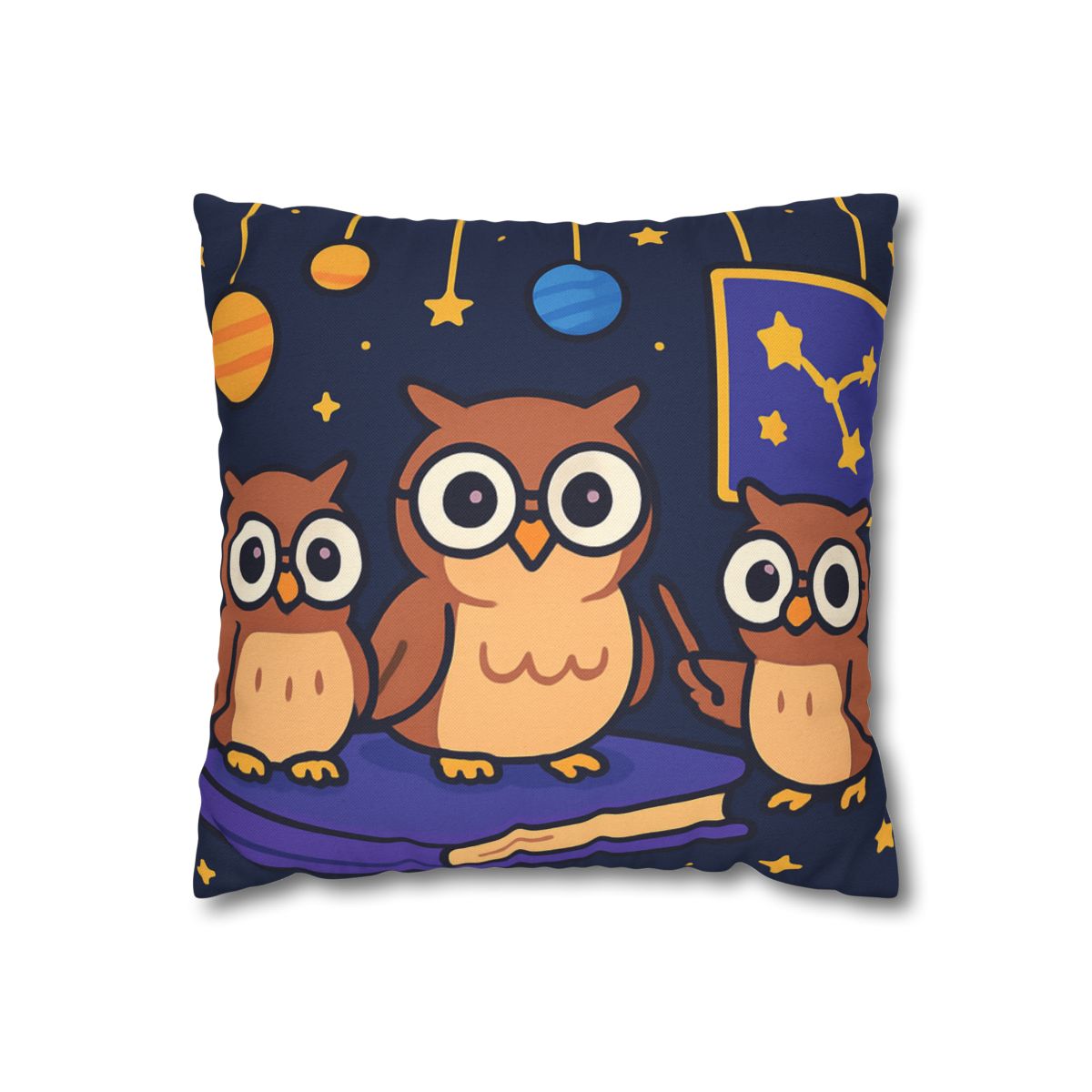 Galaxy Library Of The Wise Owls trendy patterned pillow cases