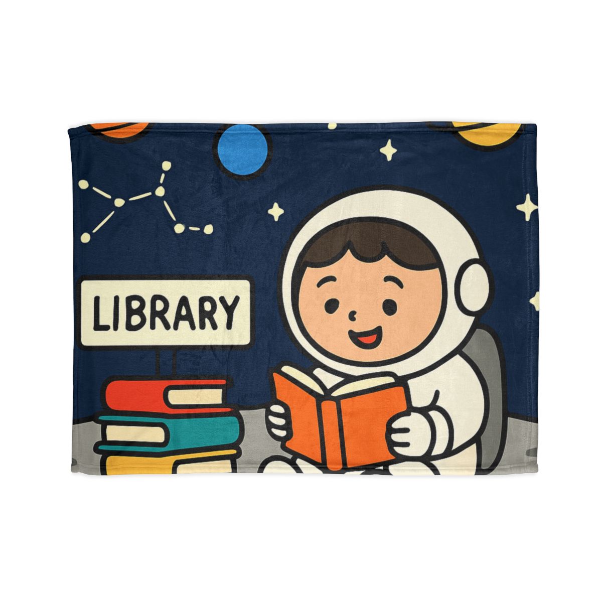 Galaxy Library On The Moon warm winter blankets