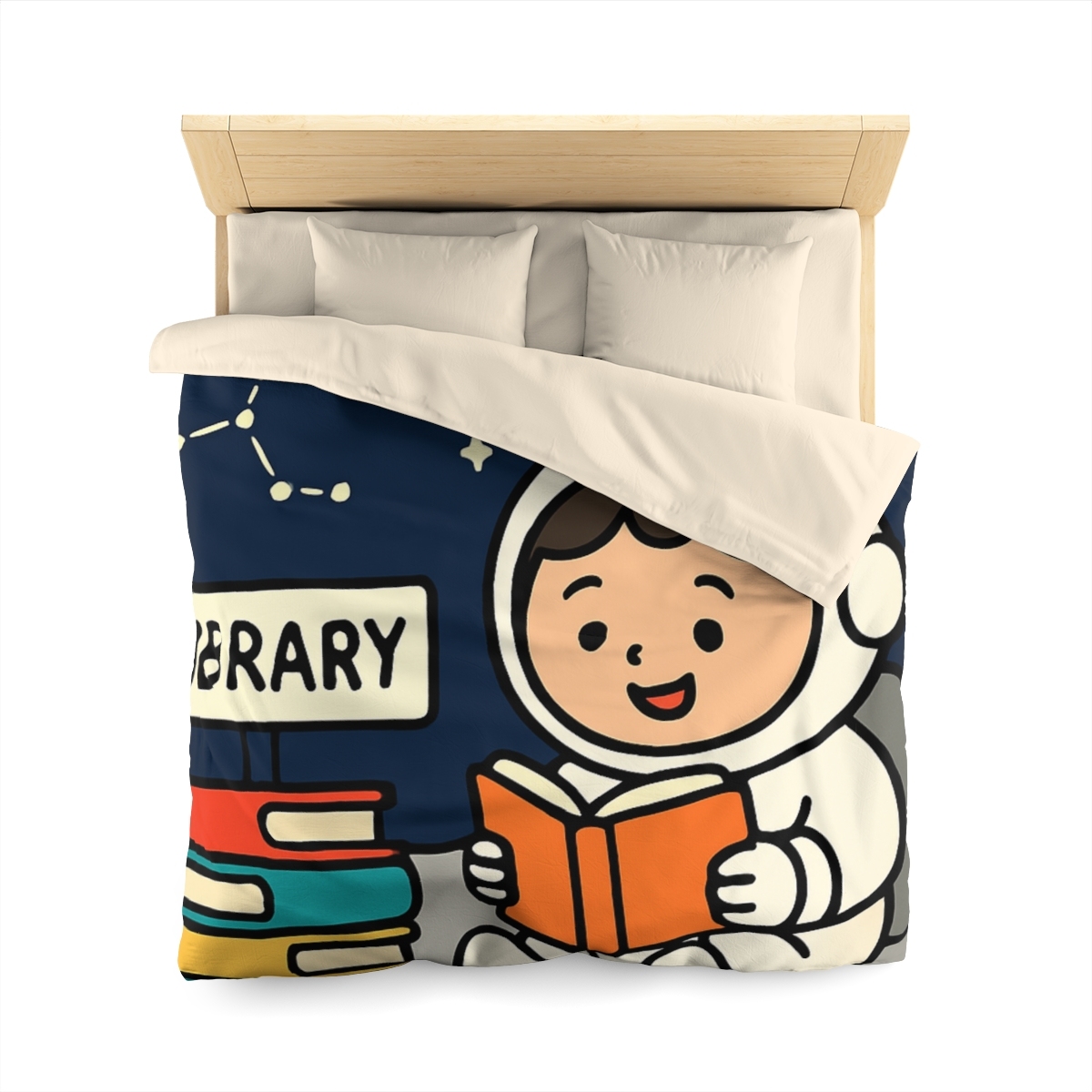 Galaxy Library On The Moon unique patterned duvets