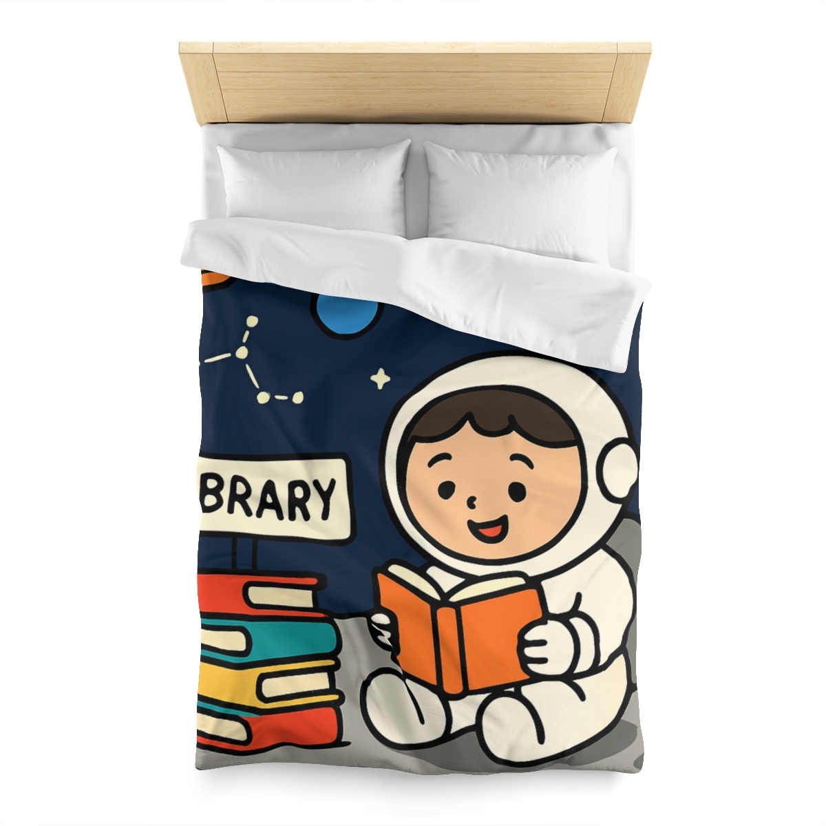 Galaxy Library On The Moon unique patterned duvets