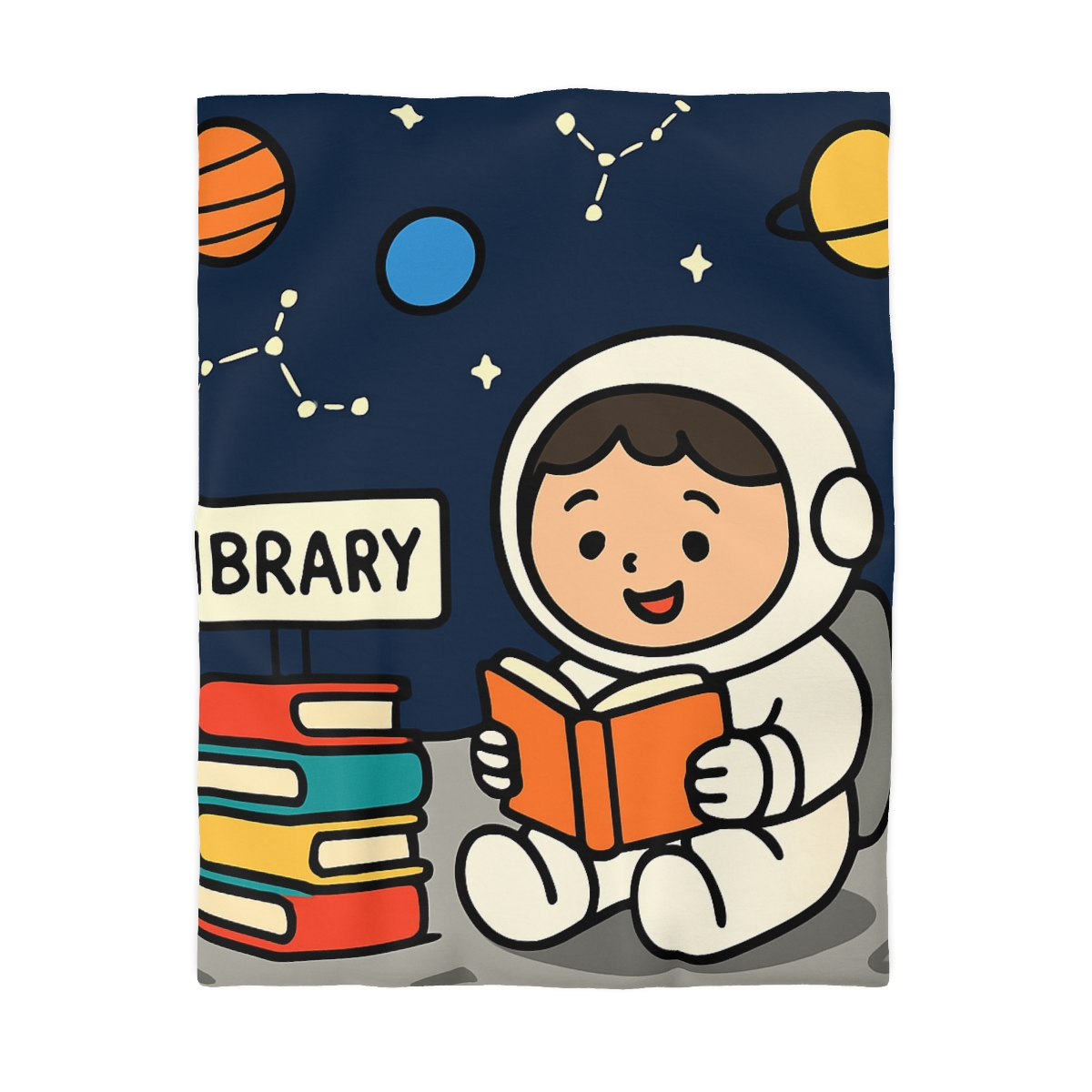 Galaxy Library On The Moon unique patterned duvets