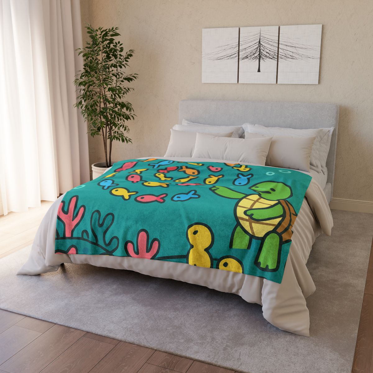 Galaxy Reef School Of Fish soft fleece blankets