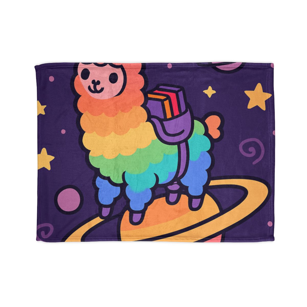Galaxy Riding Rainbow Llama warm winter blankets