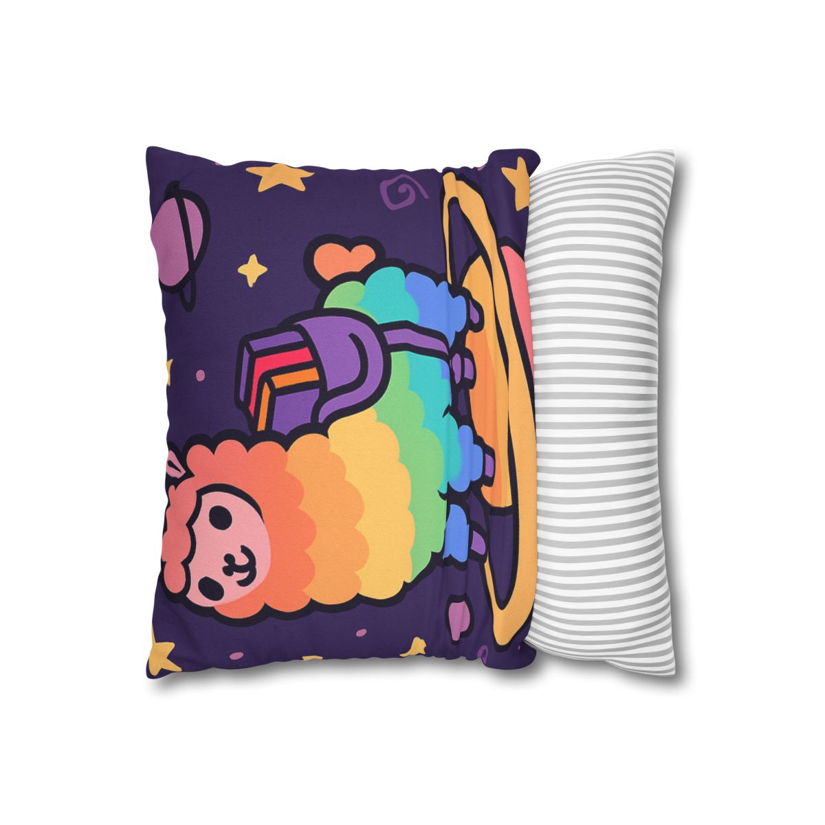 Galaxy Riding Rainbow Llama comfortable bedding pillow covers