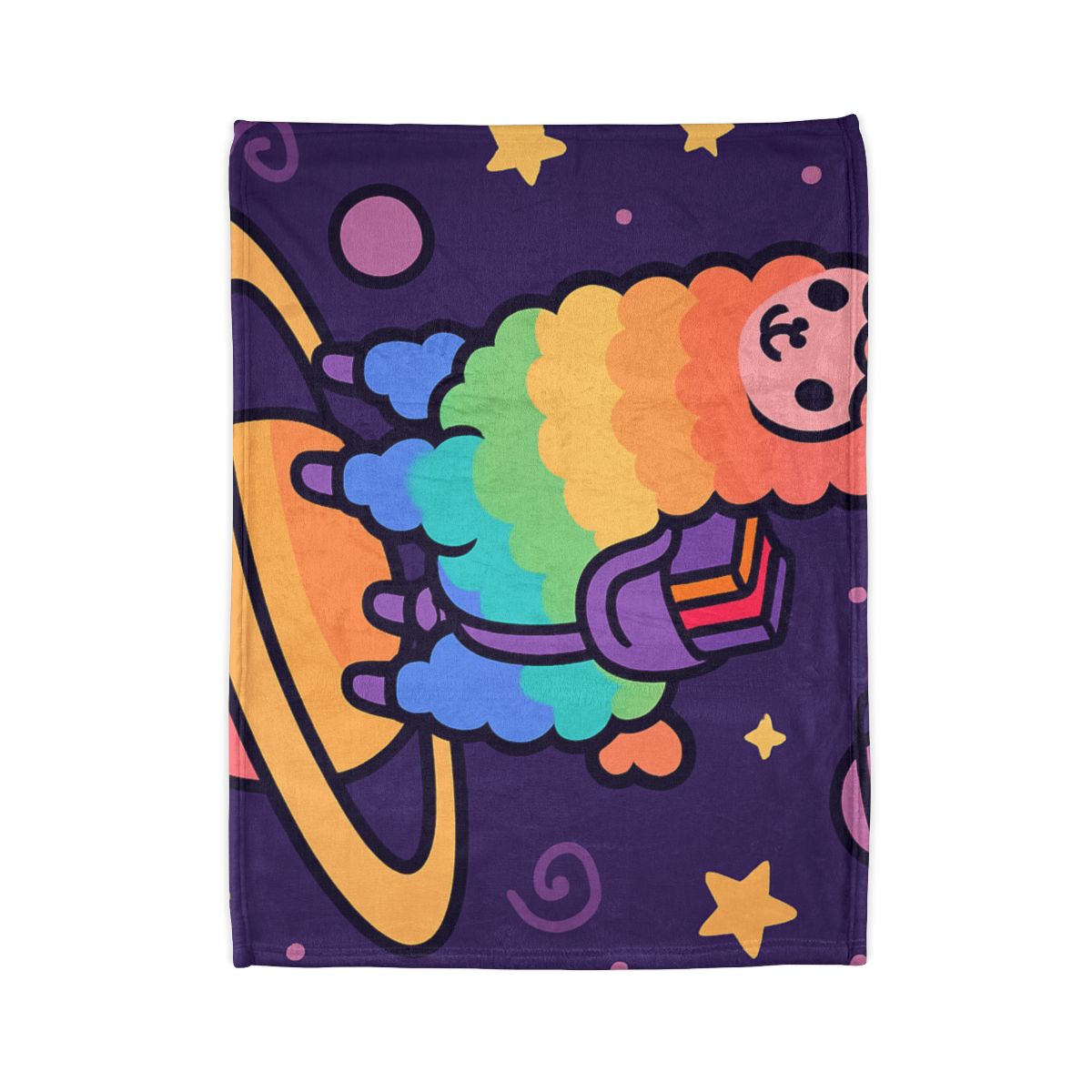Galaxy Riding Rainbow Llama warm winter blankets