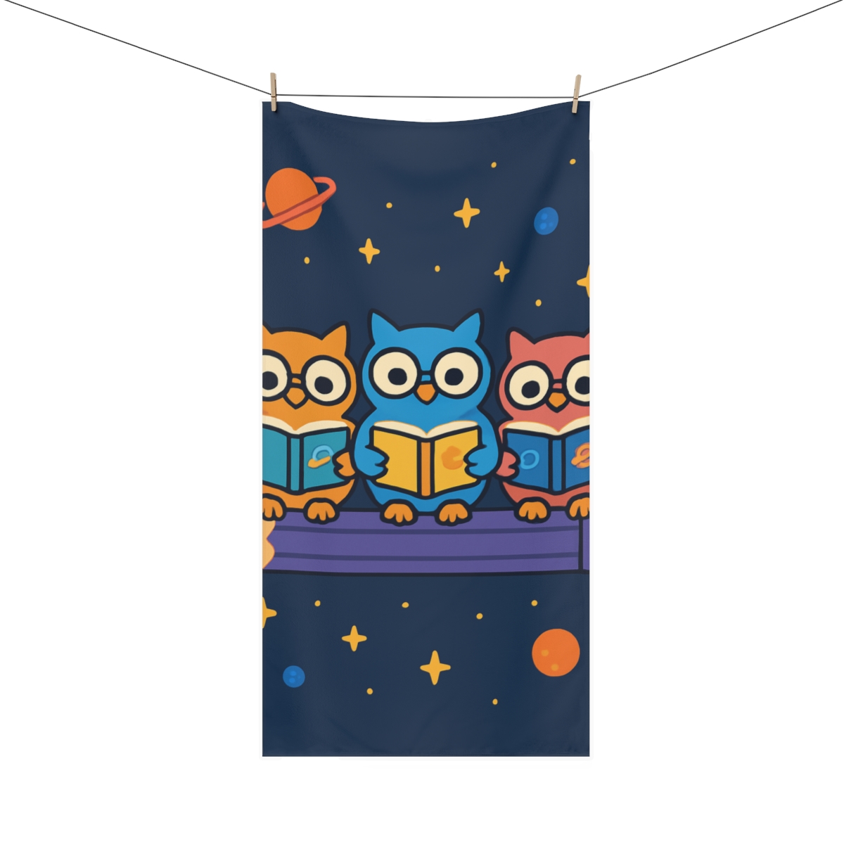 Galaxy School Of Curious Owls stylish beach towels