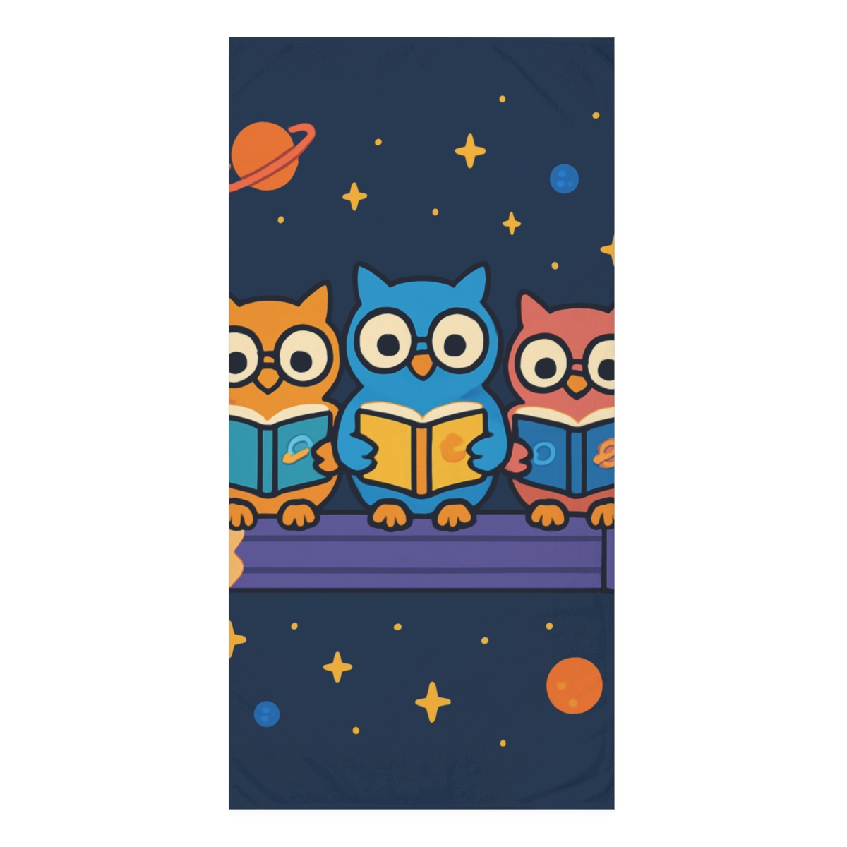 Galaxy School Of Curious Owls stylish beach towels