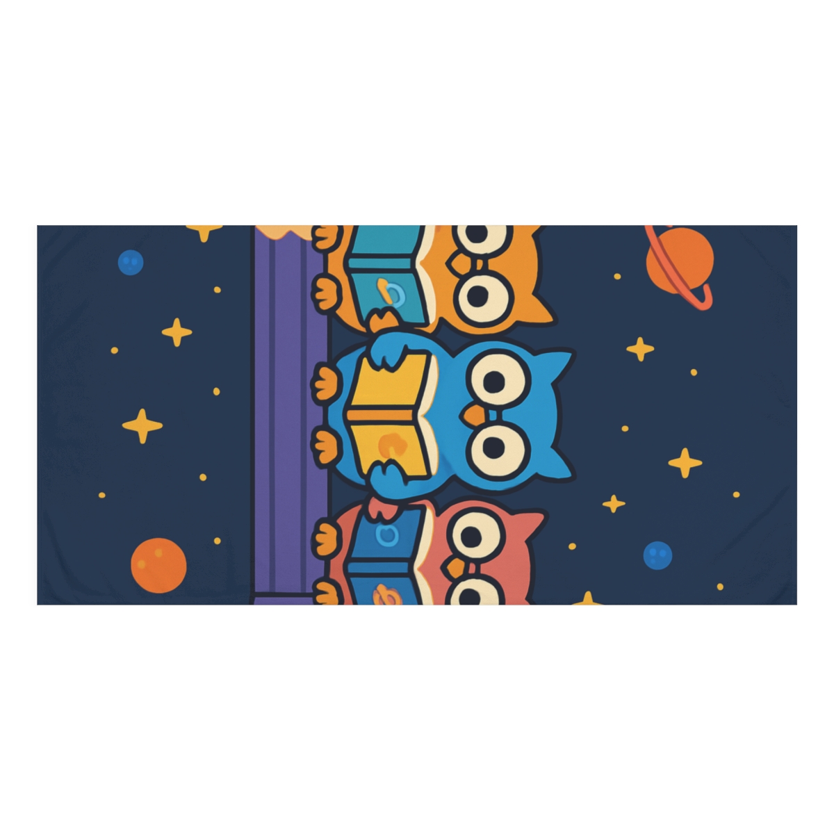 Galaxy School Of Curious Owls stylish beach towels