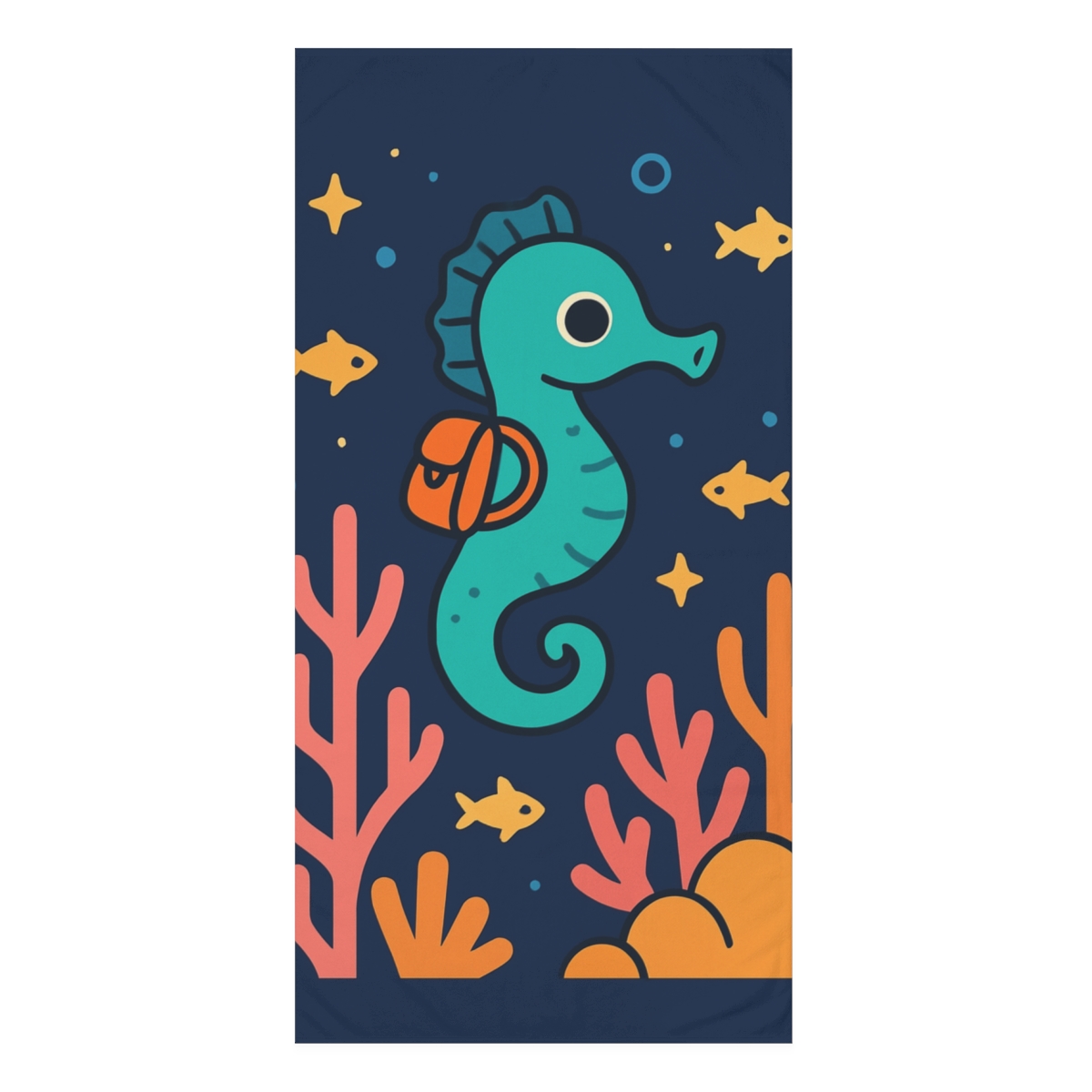 Galaxy Seahorse Coral Camp comfortable face towels
