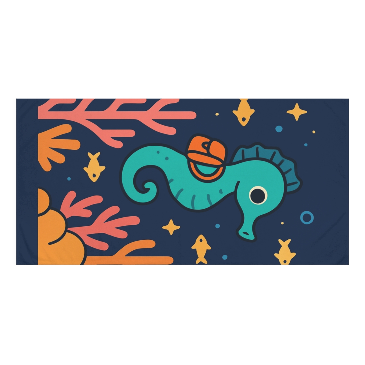 Galaxy Seahorse Coral Camp comfortable face towels