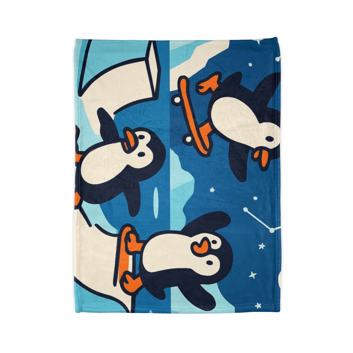 Galaxy Skate Park Penguins decorative home blankets