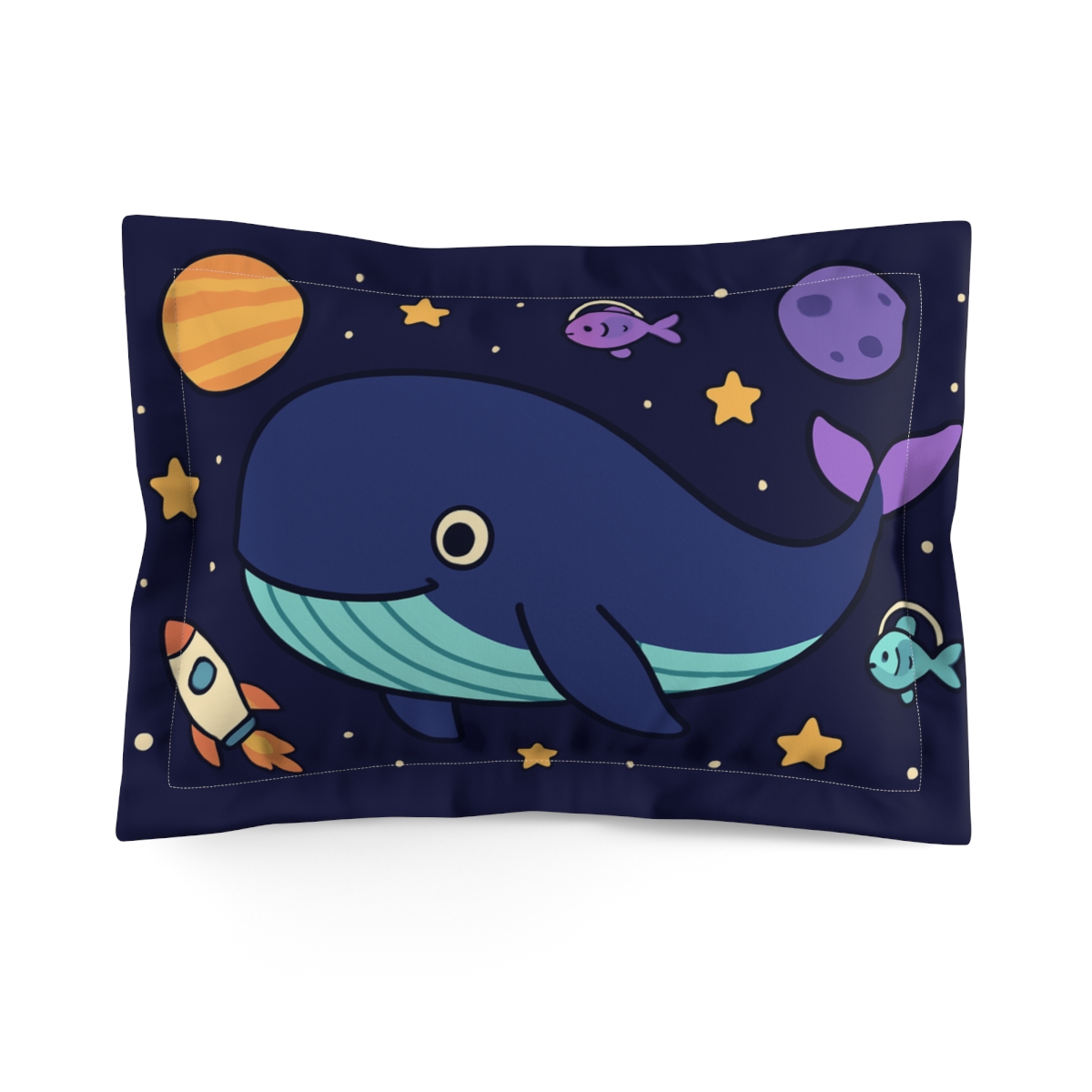 Galaxy Whale Adventure unique shape pillows