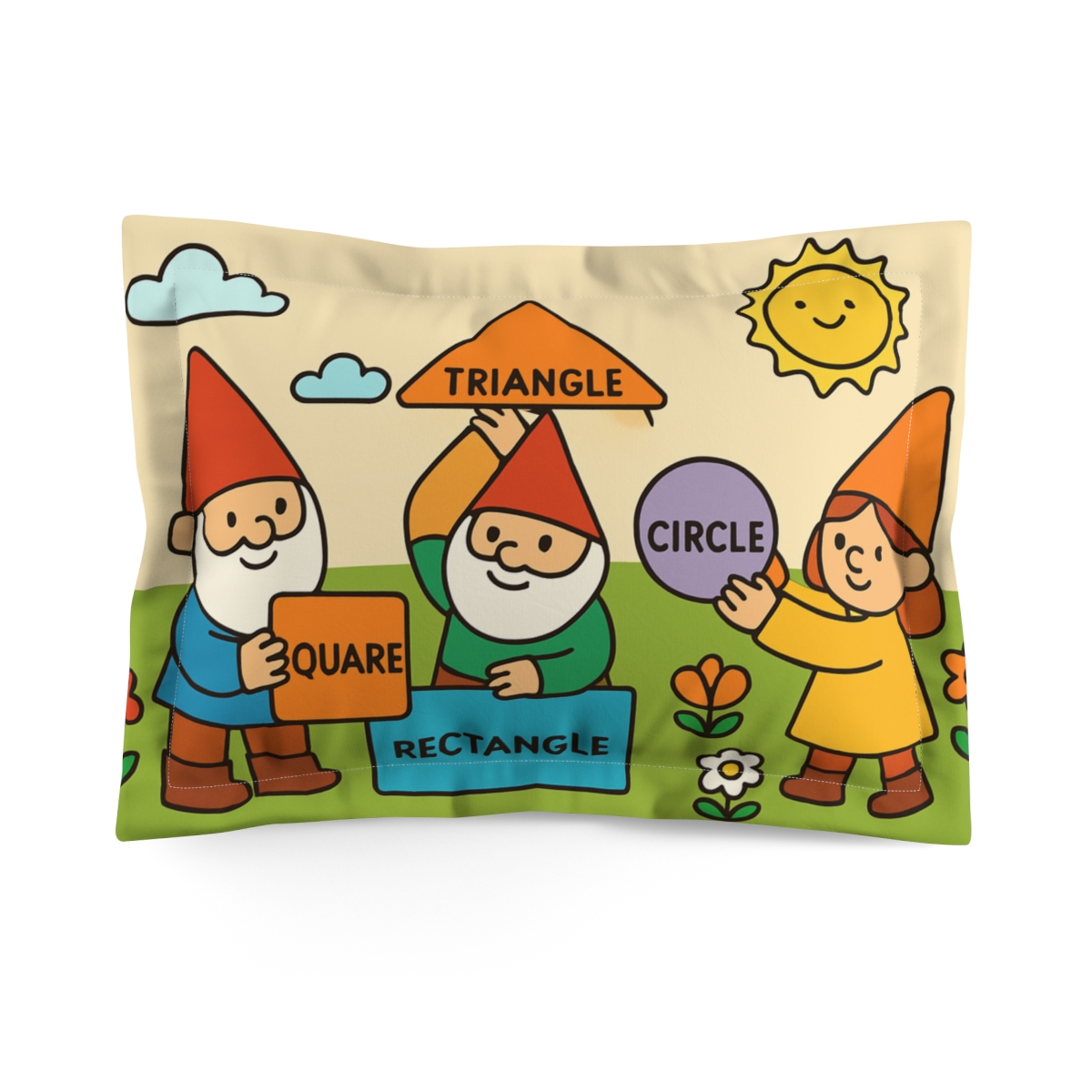 Garden Geometry Gnomes stylish throw pillows