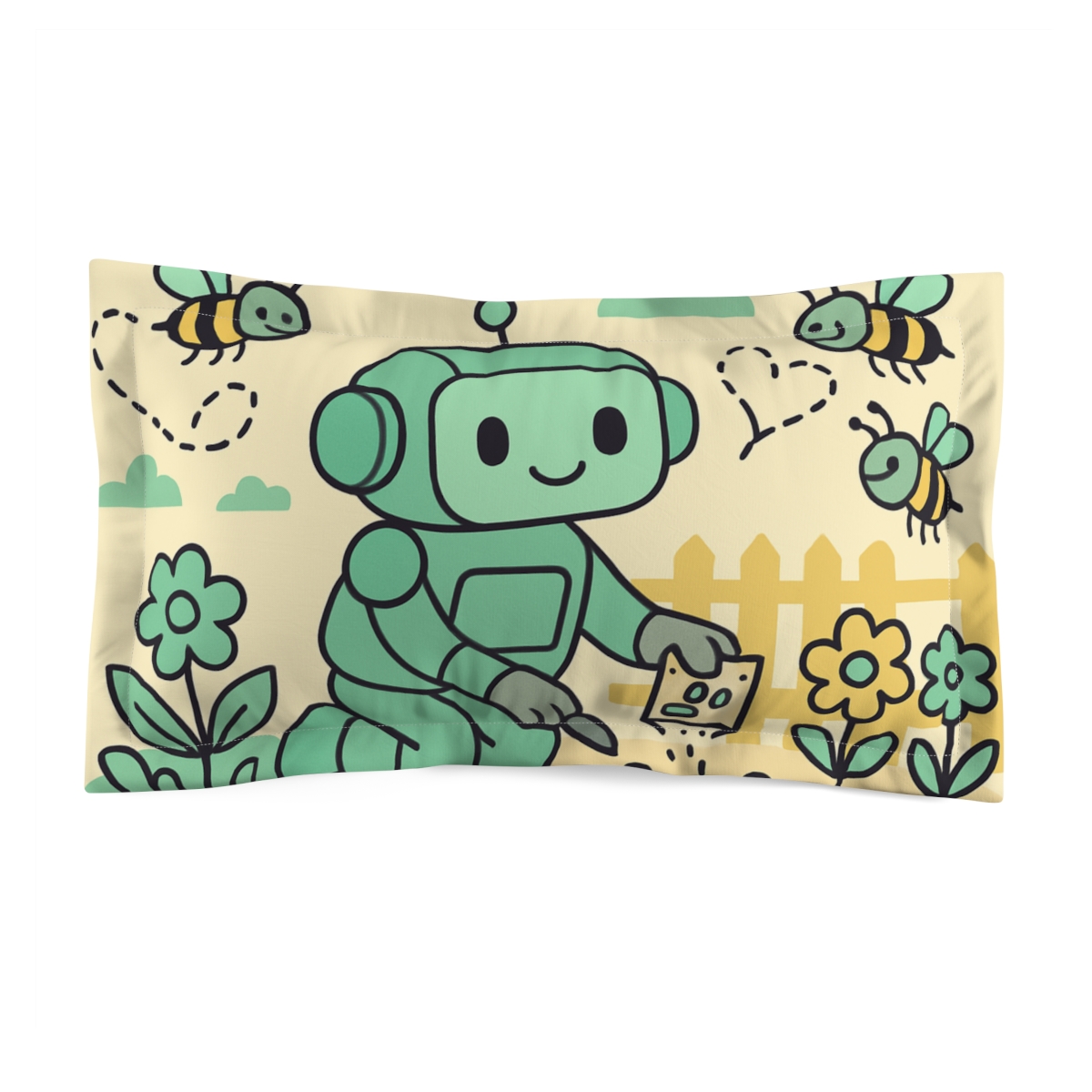 Garden Robot Bee Friends unique shape pillows