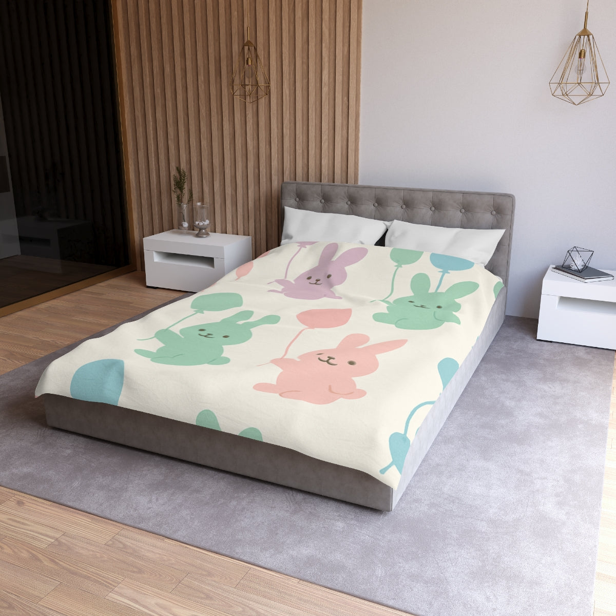 Gentle Bunny Balloon Bash Duvet
