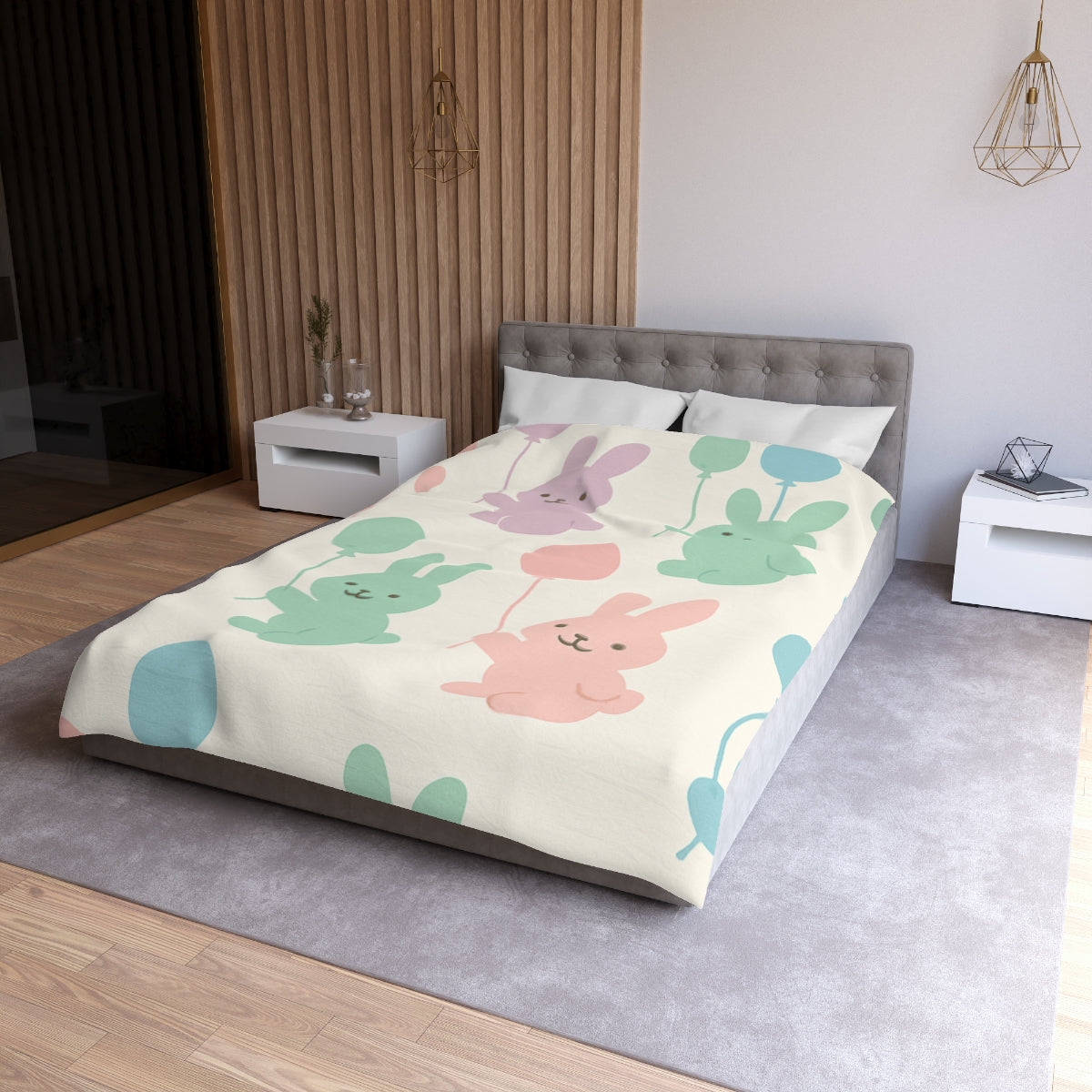 Gentle Bunny Balloon Bash Duvet