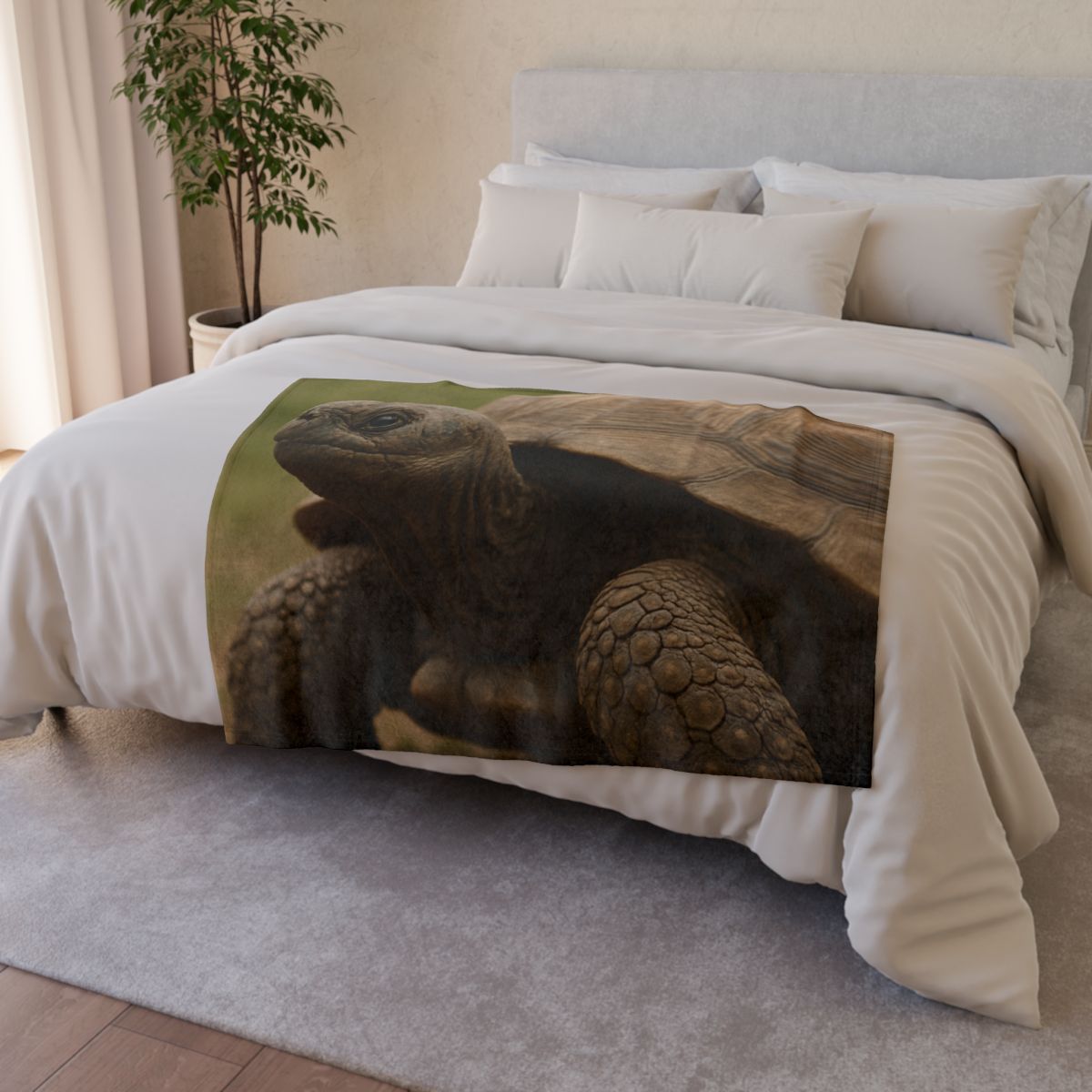 Giant Tortoise Timebound Gaze personalized cozy blankets