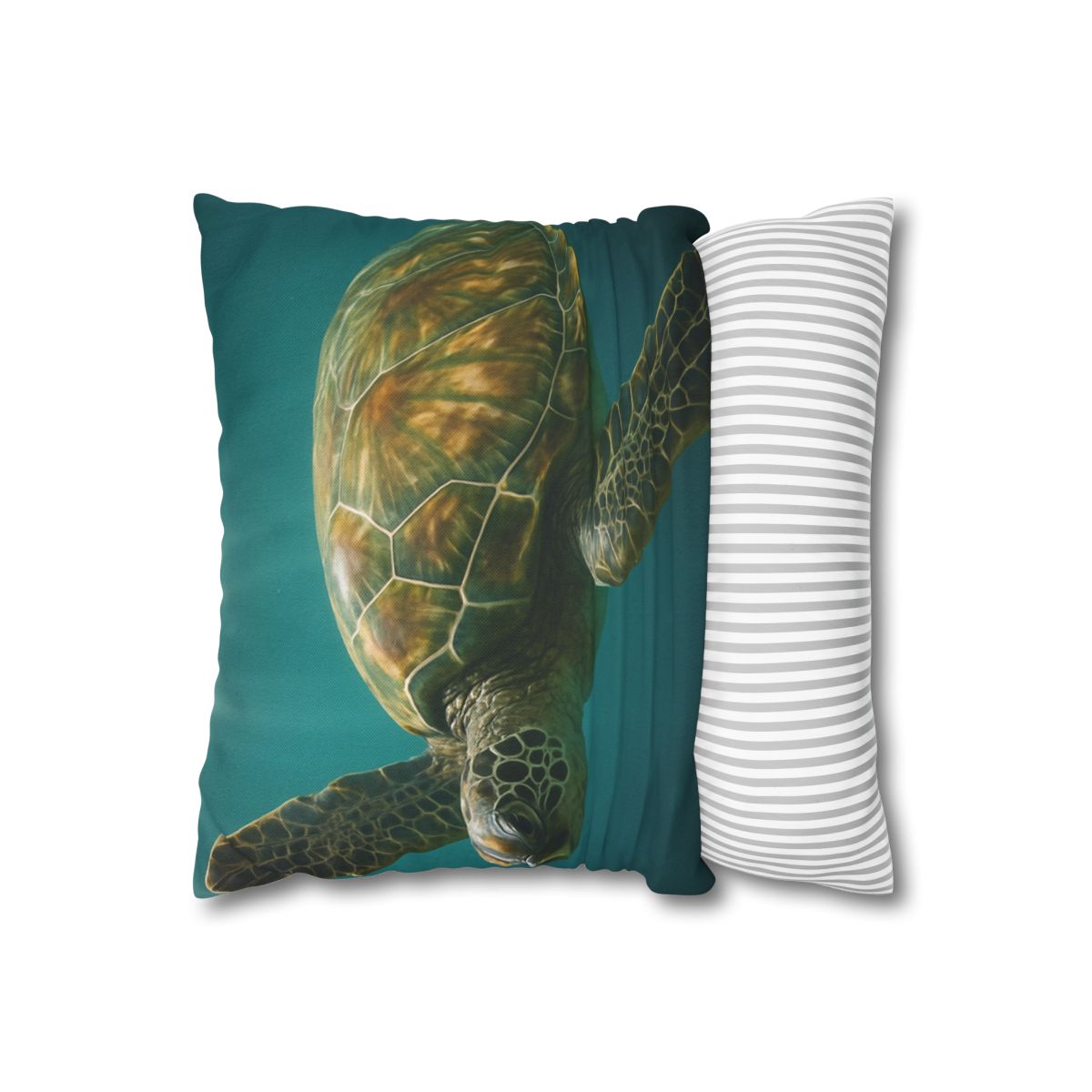Gilded Drift Green Sea Turtle custom pillow cases