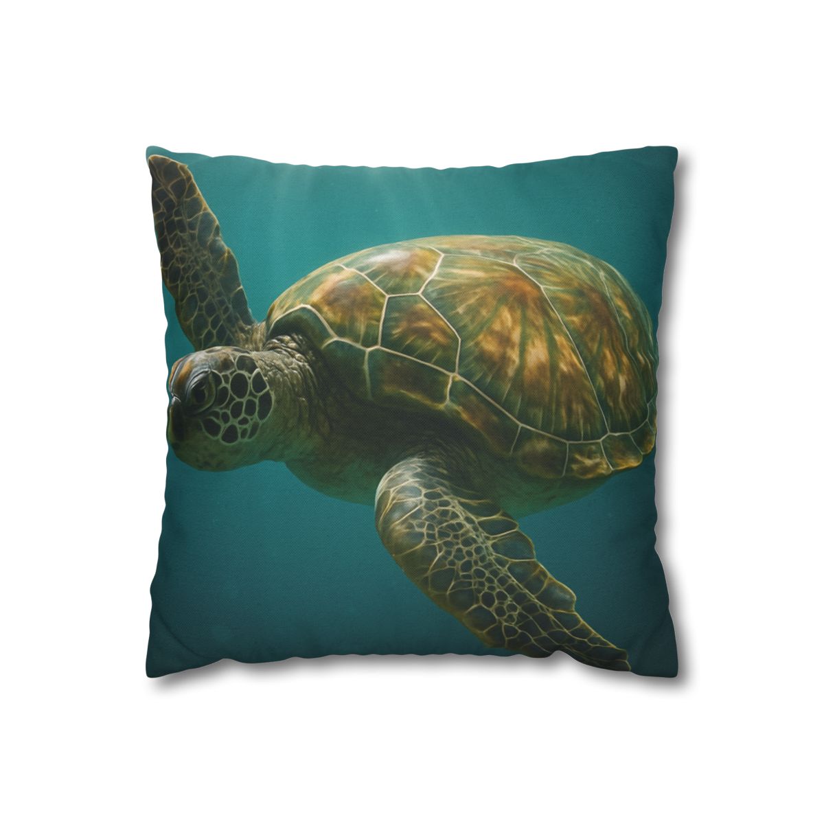Gilded Drift Green Sea Turtle custom pillow cases