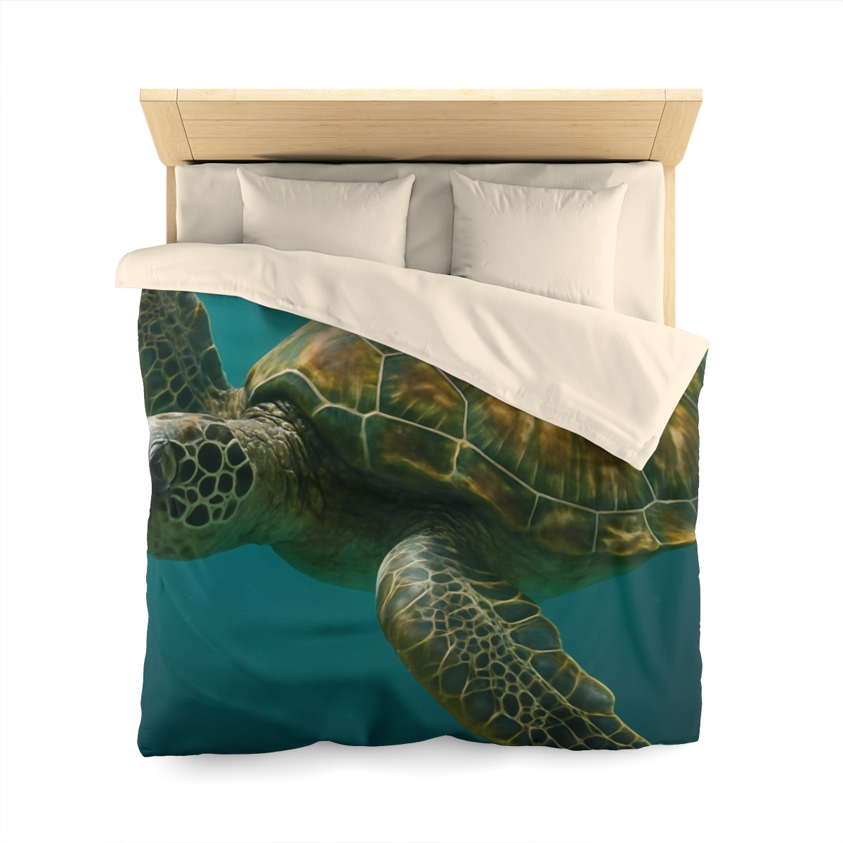 Gilded Drift Green Sea Turtle stylish duvet covers