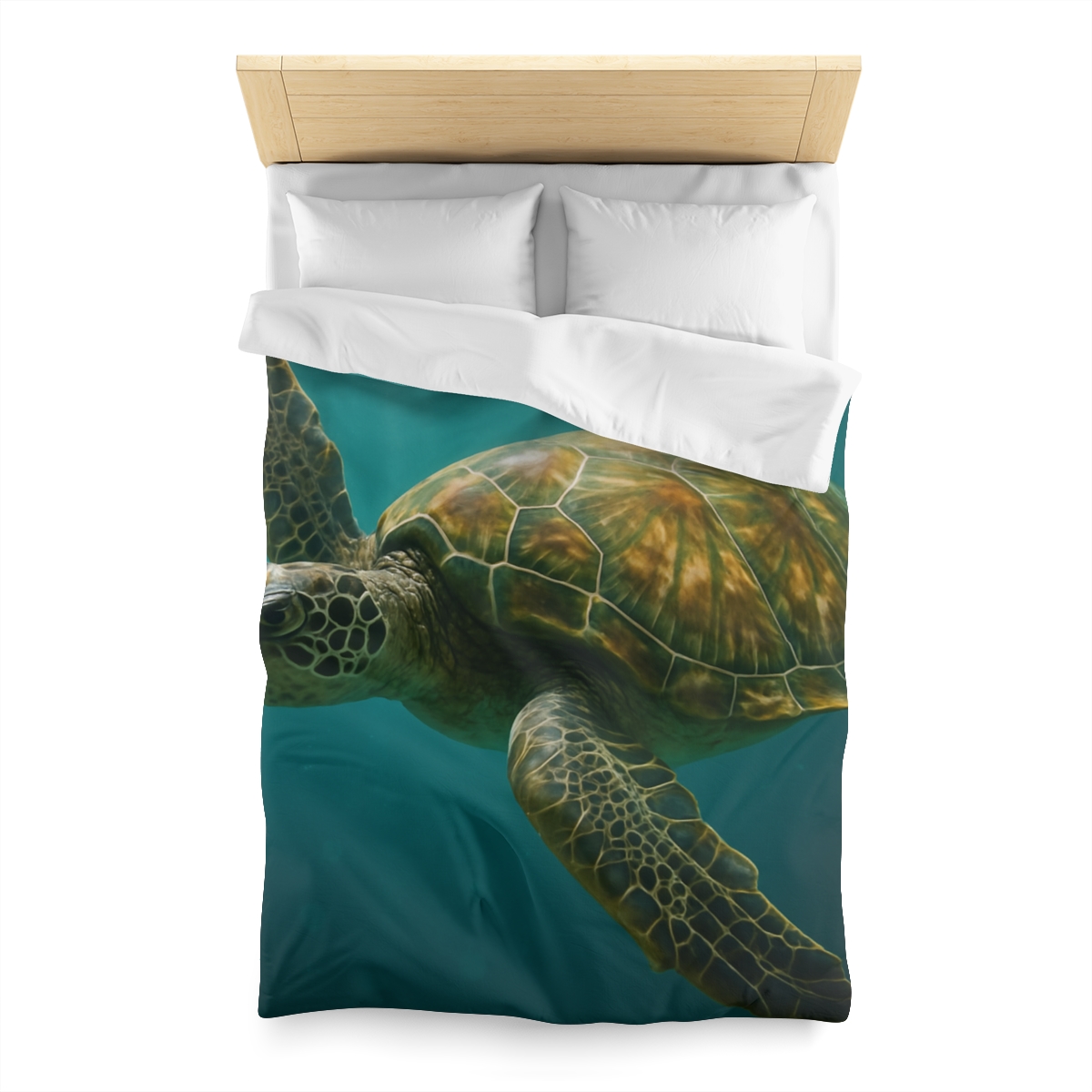 Gilded Drift Green Sea Turtle stylish duvet covers