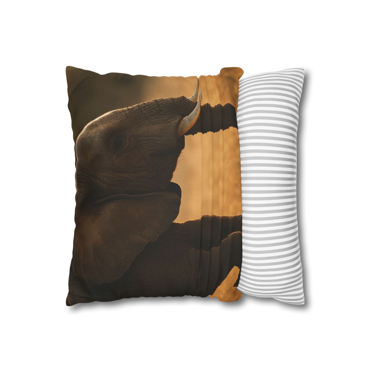 Gilded Horizon African Elephant soft cotton pillow cases
