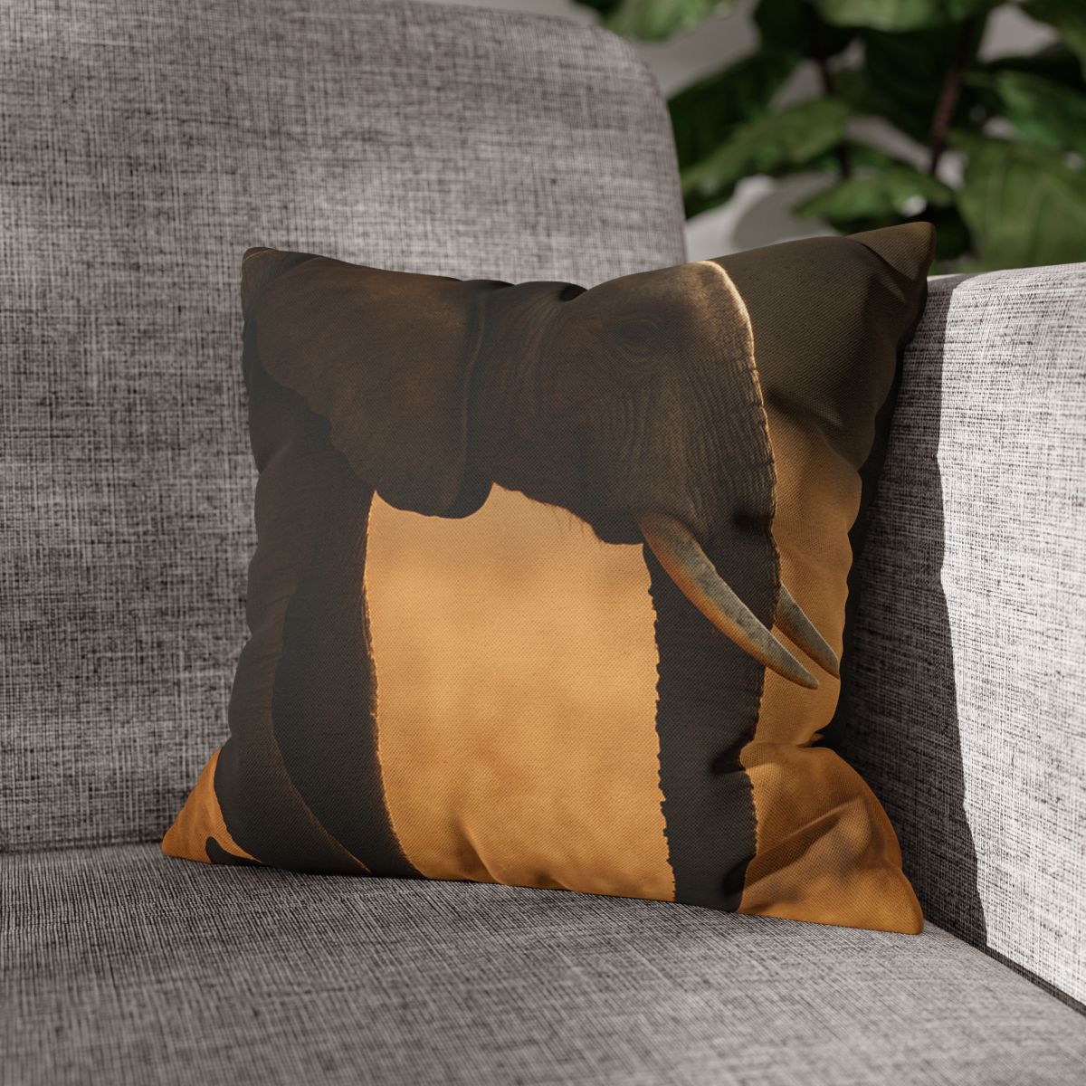 Gilded Horizon African Elephant soft cotton pillow cases