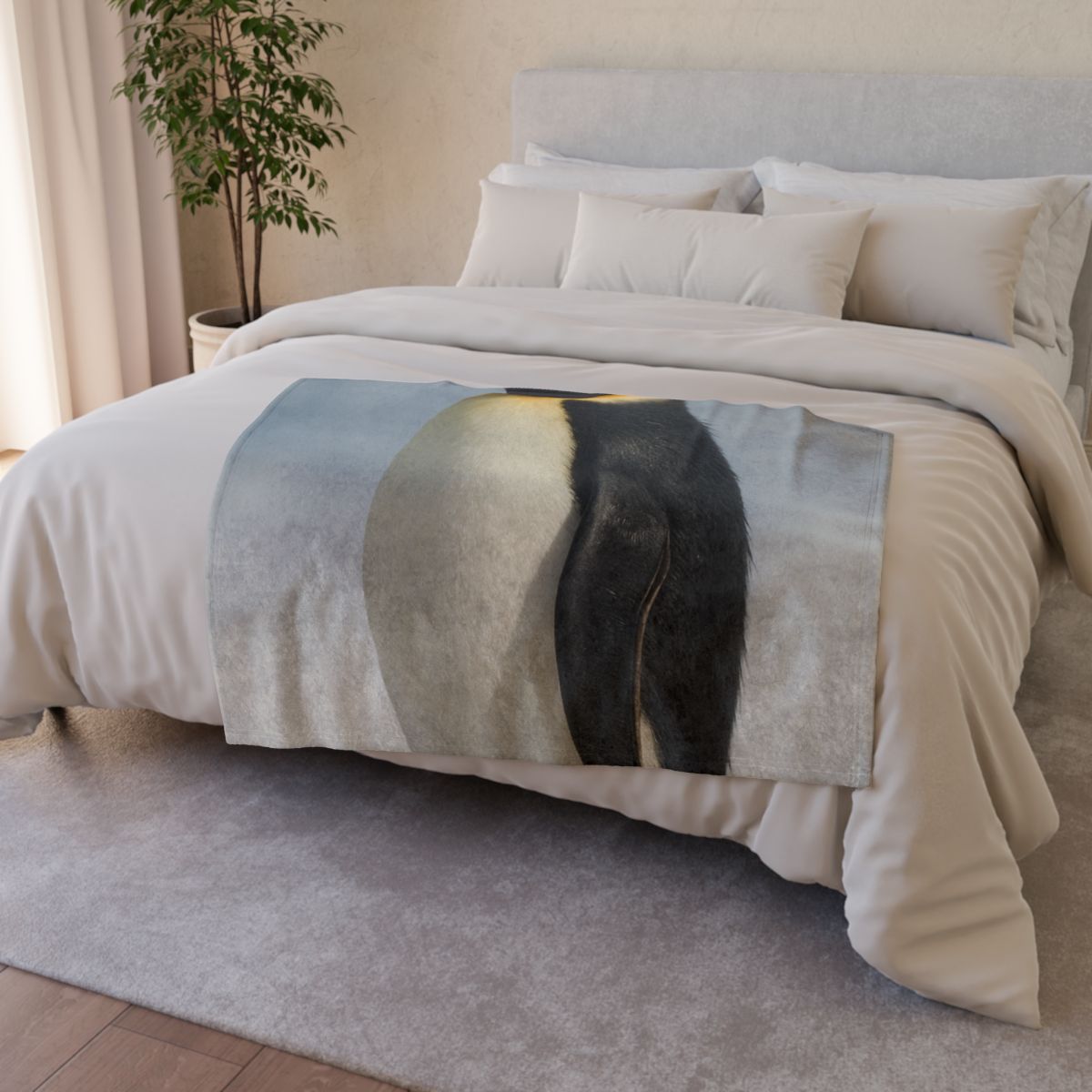 Glacier Gleam Emperor Penguin decorative home blankets