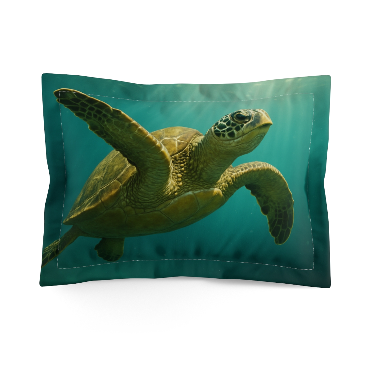Glass Horizon Green Sea Turtle unique shape pillows