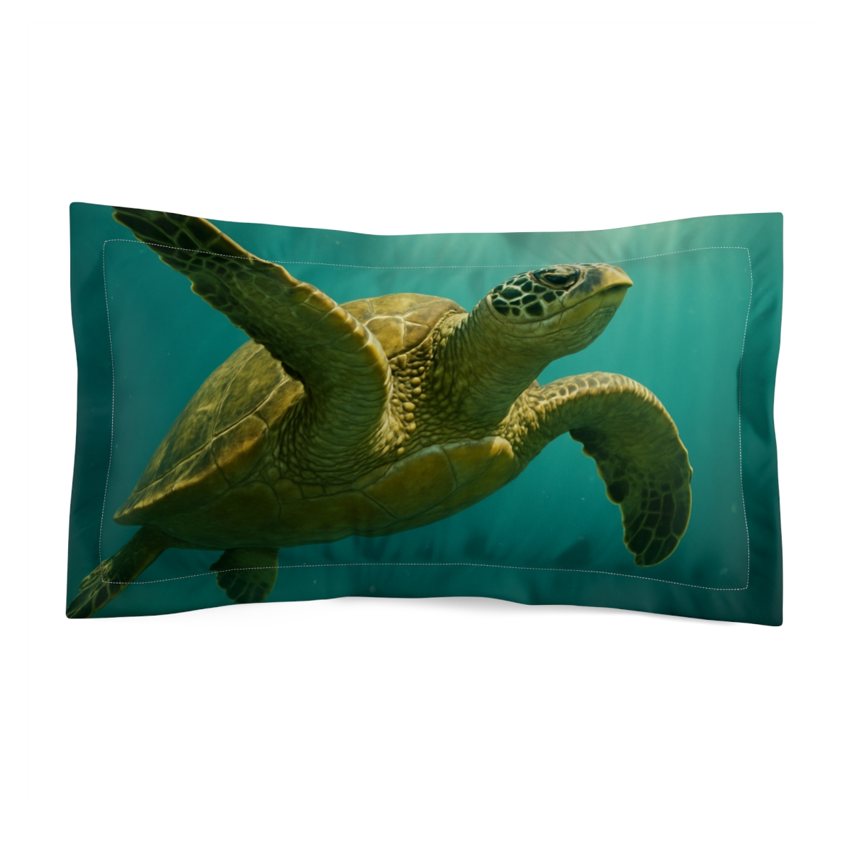 Glass Horizon Green Sea Turtle unique shape pillows