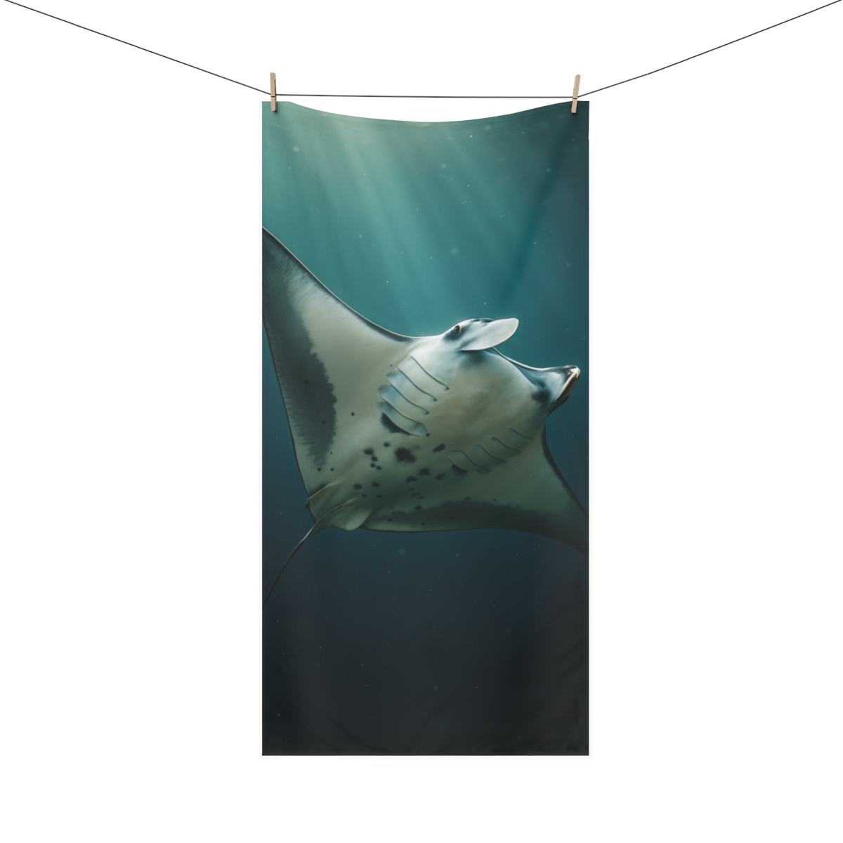 Glass Wing Manta Ray comfortable face towels