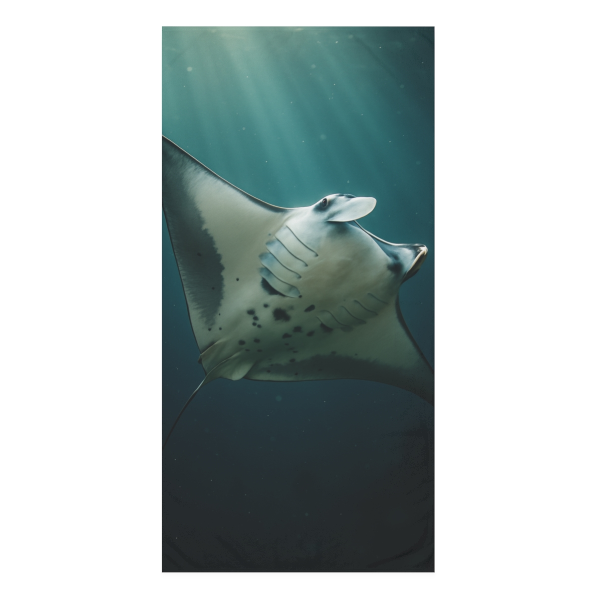 Glass Wing Manta Ray comfortable face towels