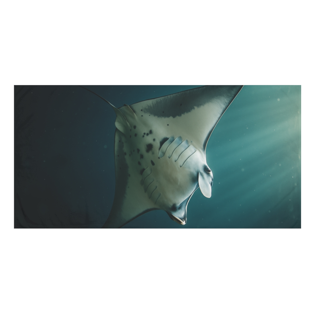 Glass Wing Manta Ray comfortable face towels