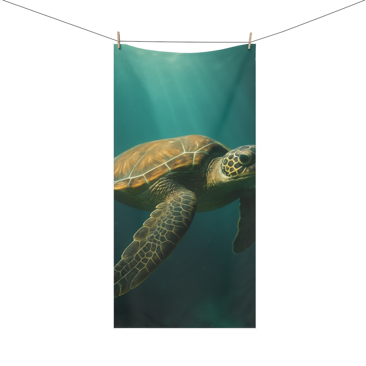 Glasswater Drift Green Sea Turtle comfortable face towels