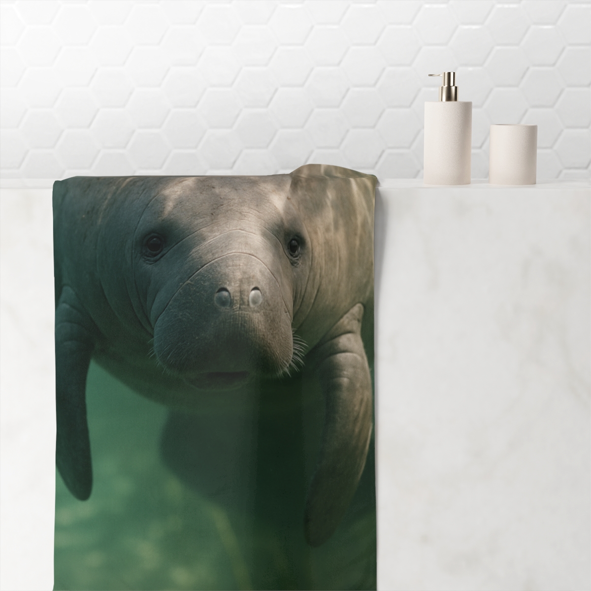 Glasswater Drift Manatee stylish beach towels