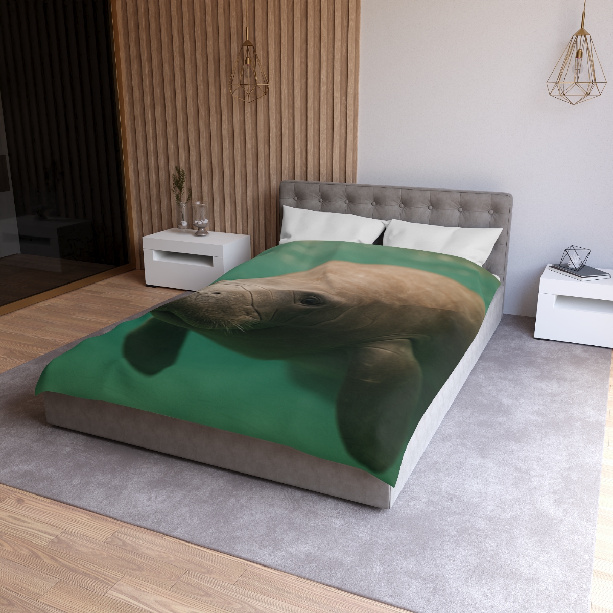 Glasswater Drifter West Indian Manatee unique patterned duvets